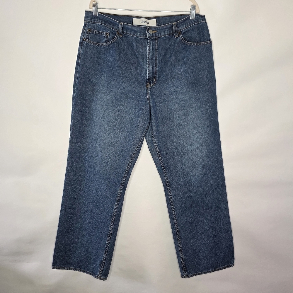 Gap Plus Size Hi-Rise Loose Fit‎ Jeans 18 Cotton Mid Wash Denim